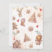 ピンクのクッキー　クリスマス　誕生日　感謝カード 招待状 (裏面)