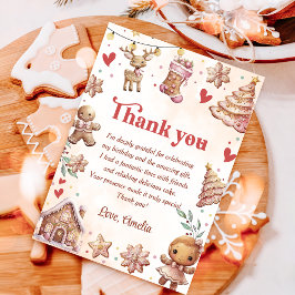 ピンクのクッキー　クリスマス　誕生日　感謝カード 招待状