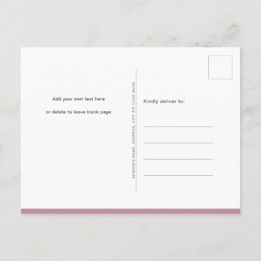 ピンクのクマと一緒に待ち遠しいキュートな女の子のベビーシャワー インビテーションポストカード (裏面)