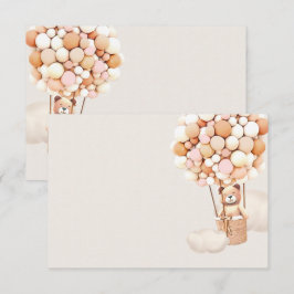 ピンクのクマのバルーン空白のエンクロージャカード エンクロージャーカード