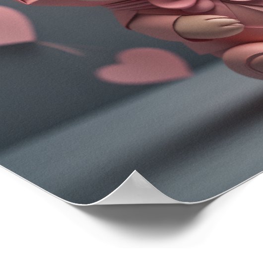 ピンクのクマのバルーン ポスター (角)