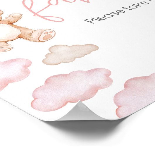 ピンクのクマの気球が待ち望み ポスター (角)