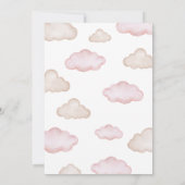 ピンクのクマの気球bearly待ち赤ちゃんシャワー 招待状 (裏面)