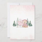 ピンクのクマの赤ちゃんシャワー 招待状 (裏面)