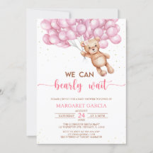 ピンクのクマの風船 テディベア ベビーシャワー