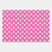 ピンクのクマ、クマの足、木の森のWr ラッピングペーパーシート (正面3)