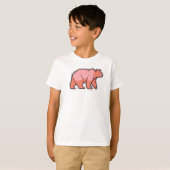 ピンクのクマ ポップアート Tシャツ (正面フル)