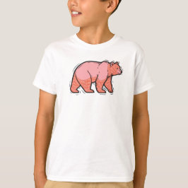 ピンクのクマ ポップアート Tシャツ