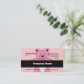 ピンクのクマ 名刺 (スタンド正面)