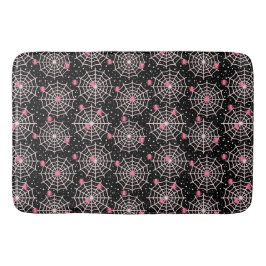 ピンクのクモとくもの巣 バスマット