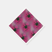 ピンクのクモ スタンダードカクテルナプキン (角)
