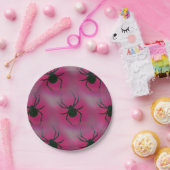 ピンクのクモ ペーパープレート (パーティー)