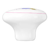 ピンクのクラウンと花の引き出しプルノブ セラミックノブ (側面)