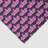 ピンクのクラウンのパターン黒 薄葉紙 (詳細)