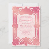 ピンクのクラウンティアラ エレガントなキンセアニエラ 招待状 (正面)