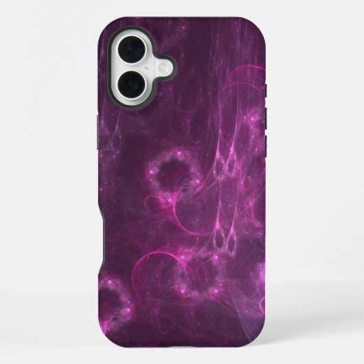 ピンクのクラゲ抽象芸術 iPhoneケース (裏面)