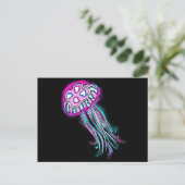 ピンクのクラゲ ポストカード (スタンド正面)