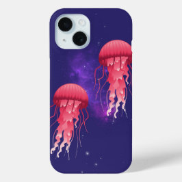 ピンクのクラゲ iPhone 15ケース