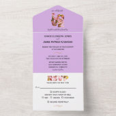 ピンクのクラップリングが一挙式で花開く オールインワン招待状 (内側)