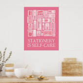 ピンクのクリエイティブツールイラストレーション自己気に ポスター (キッチン)