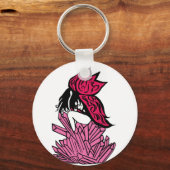 ピンクのクリスタルの妖精 キーホルダー (正面)