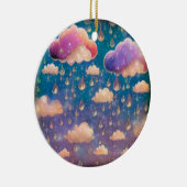 ピンクのクリスタルの雨雲 セラミックオーナメント (右)