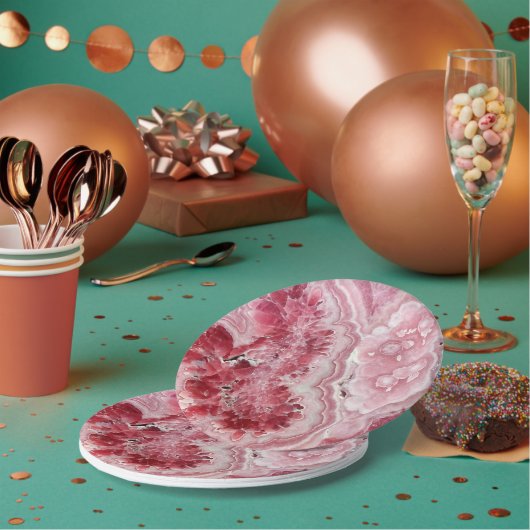ピンクのクリスタルグエード ペーパープレート (複数)