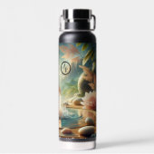 ピンクのクリスタル禅のロゴ ウォーターボトル (背面)