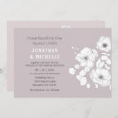 ピンクのクリスチャンの白のスケッチ結婚フローラ 招待状 (正面/裏面)