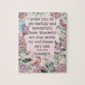 ピンクのクリスチャン自尊心引用文素晴らしい作り ジグソーパズル (縦)