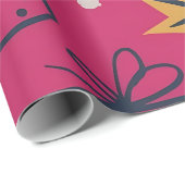 ピンクのクリスマスおもしろい ラッピングペーパー (ロールコーナー)