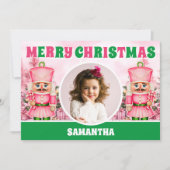 ピンクのクリスマスくるみ割り子の写真 シーズンカード (正面)