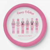 ピンクのクリスマスくるみ割り ペーパープレート (正面)