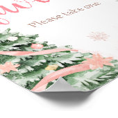 ピンクのクリスマスその冷たい外の赤ちゃんシャワーの好意 ポスター (角)