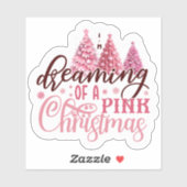 ピンクのクリスマスに夢見て シール (シート)