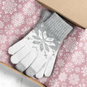 ピンクのクリスマスに舞う白い雪の結晶 薄葉紙