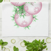 ピンクのクリスマスのつまらないものの台所タオル キッチンタオル (折り畳み)