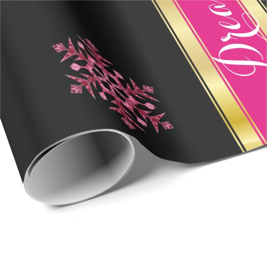 「ピンクのクリスマスの夢を見るエレガント」 ラッピングペーパー (ロールコーナー)