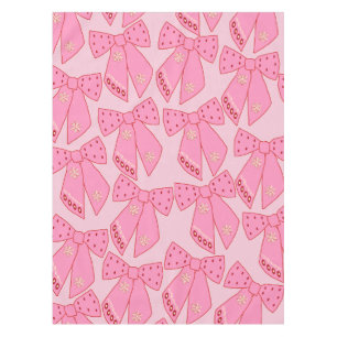 ピンクのクリスマスの弓 テーブルクロス