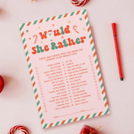 ピンクのクリスマスの赤ちゃんシャワーは彼女はむしろゲームだろう