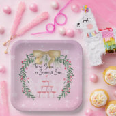 ピンクのクリスマスの輝き ペーパープレート (パーティー)