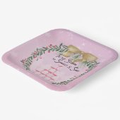 ピンクのクリスマスの輝き ペーパープレート (傾斜あり)