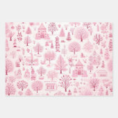 ピンクのクリスマスを夢見ている ラッピングペーパーシート (正面2)