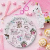 ピンクのクリスマスウォーターの色要素 ペーパープレート (パーティー)