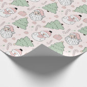 ピンクのクリスマスエレメントラッピング紙 ラッピングペーパー (角)