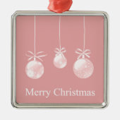 ピンクのクリスマスオーナメントの装飾 メタルオーナメント (正面)