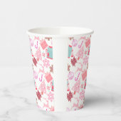 ピンクのクリスマスオーナメントパターン02 紙コップ (左)