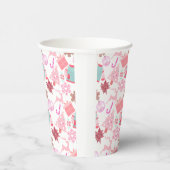 ピンクのクリスマスオーナメントパターン02 紙コップ (右)