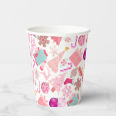 ピンクのクリスマスオーナメントパターン 紙コップ (右)