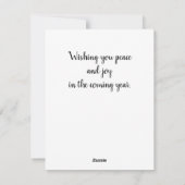 ピンクのクリスマスオーナメントホリデーグリーティングカード シーズンカード (裏面)